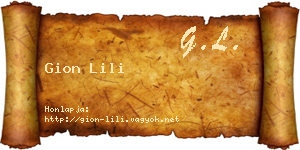 Gion Lili névjegykártya